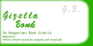 gizella bonk business card